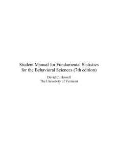 Solutions Manual for Fundamental Statistics for the Behavioral