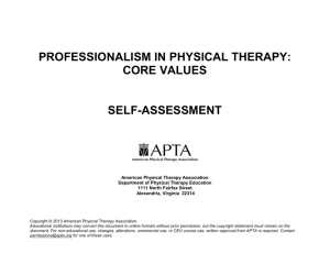 Professionalism: Core Values Self-Assessment ()