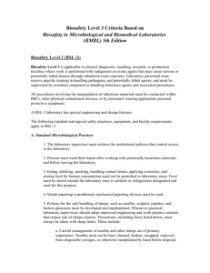 Biosafety in Microbiological and Biomedical Laboratories