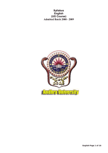 Syllabus - Andhra University