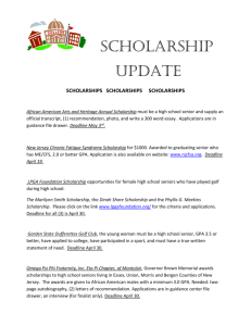 scholarship Update SCHOLARSHIPS SCHOLARSHIPS