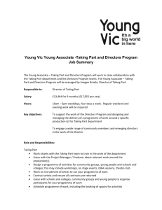 Young Vic Young Associate -Taking Part and Directors Program Job