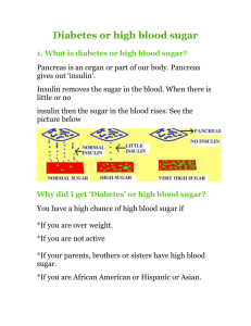 Diabetes or high blood sugar