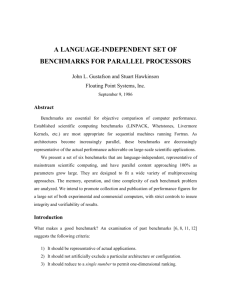 a language-independent set of benchmarks for parallel processors