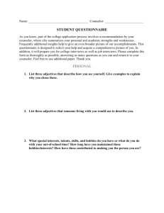 Student Questionnaire - Belmont Public Schools