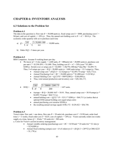 chapter 6: inventory analysis - Kellogg School of Management