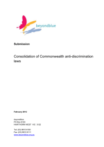 Consolidation of Commonwealth anti-discrimination laws