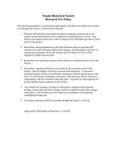 Research Fee Policy ~ Noank Historical Society