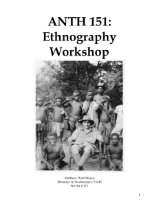 ANTH 151: Ethnographic Methods (2012)