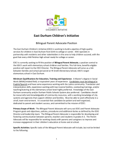 Occupational Summary - East Durham Children`s Initiative
