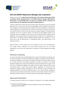 EDA and SESAR Deployment Manager seal cooperation