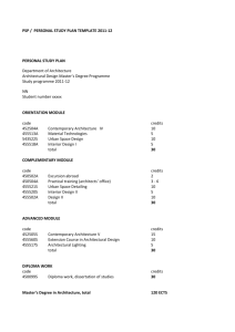 PSP / PERSONAL STUDY PLAN TEMPLATE 2011