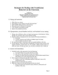 Strategies for Dealing with Troublesome Behaviors in the Classroom