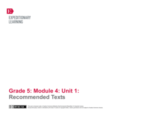 Grade 5 ELA Module 4, Unit 1 Recommended Texts