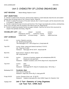Unit 2 Chemistry UDS lesson sheet 2015-2016