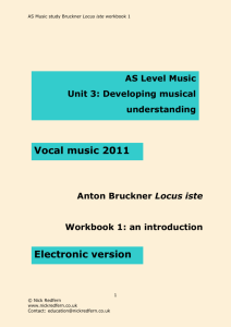Anton Bruckner Locus Iste workbook 1