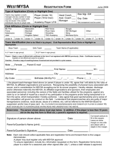 Player/Coach Registration Form