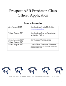 Prospect ASB Freshman Class Officer Application