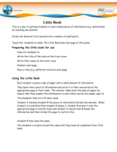 How to create and use the Little Book