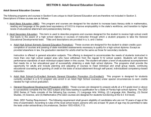 SECTION 6: Adult General Education Courses