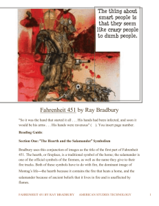 Fahrenheit 451 by Ray Bradbury "So it was the hand that started it