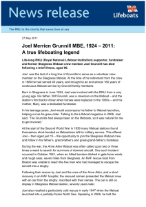 Joel Grunnill MBE, 1924-2011