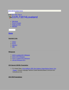 CCFLT2014Loveland - CDE world languages Vertical articulation of