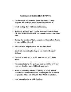 GARBAGE COLLECTION UPDATE