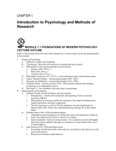 Module 1.1 Foundations of Modern Psychology Lecture Outline