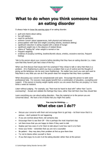 What to do when you think someone has an eating disorder