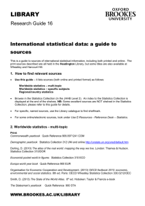International statistical data: a guide to sources