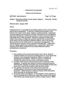 Policy 04-032 - Intranet - Cottonwood Incorporated