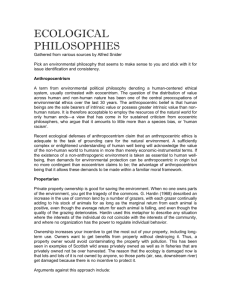 ECOLOGICAL PHILOSOPHIES