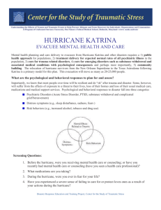 Hurricane Katrina: Evacuee Mental Health and Care
