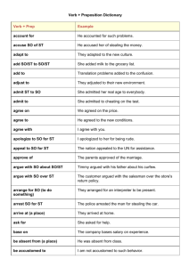 Verb + Preposition Dictionary