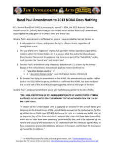 Rand Paul Amendment to 2013 NDAA Does Nothing U.S. Senator