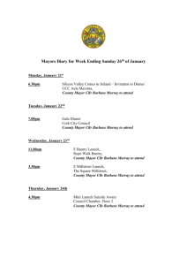 Mayors Diary for Week Ending Sunday 26th of January Monday
