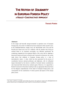 The Notion of Solidarity in European Foreign Policy: a Realist