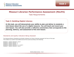 Task Requirements - The Missouri Performance Assessments