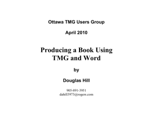 Producing a Book with TMG and Word (smaller - Ottawa TMG-UG