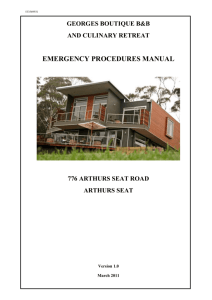 emergency planning and - George`s Boutique B&B & Culinary Retreat