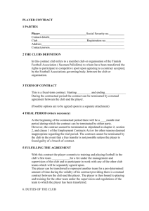 PLAYER CONTRACT