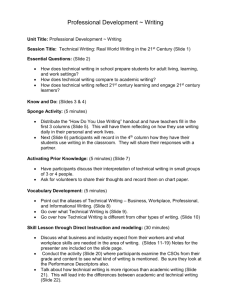 Technical Writing Learning Plan