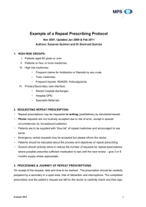 Repeat Prescribing Protocol