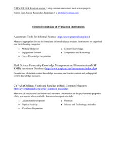 Common Assessment Instruments - Slides and Handout