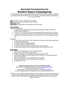Associate Commissioner for Student Space Campaiging
