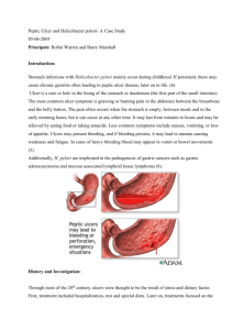 Peptic Ulcer and Helicobacter pylori- A case study