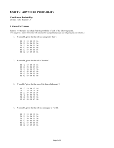 Warm-Up Problem for Conditional Probability