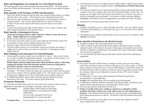 Rules and Regulations Governing the Use of the Burial Ground