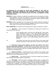 Ordinance Prohibiting Placing Leaves within the Storm